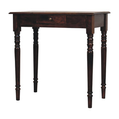 Solid Wood California Walnut Writing Desk, 1-Drawer, Brown