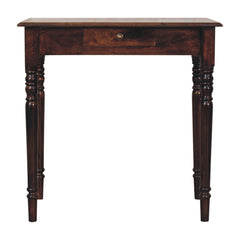 Solid Wood California Walnut Writing Desk, 1-Drawer, Brown