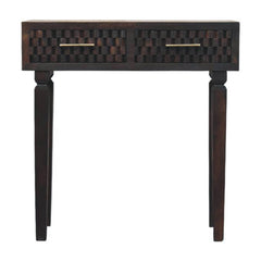 Solid Wood Arno Console Table,Black,2-Drawers