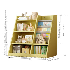 Yellow Wooden Toy Storage Organizer Cabinet Kids Bookshelf  Children Bookcase Toddler Baby Sling Book Rack Shelf for Playroom Bedroom Nursery Hallway School Kindergarten Living Roomy