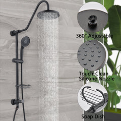 Shower Head with Handheld Shower System with 8" Rain Shower Head (Rough-in Valve Included)