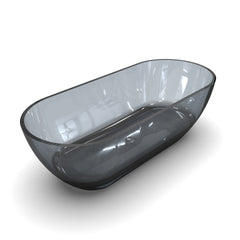 68.9 inch translucent grey blue oval freestanding soaking bathtub for bathroom