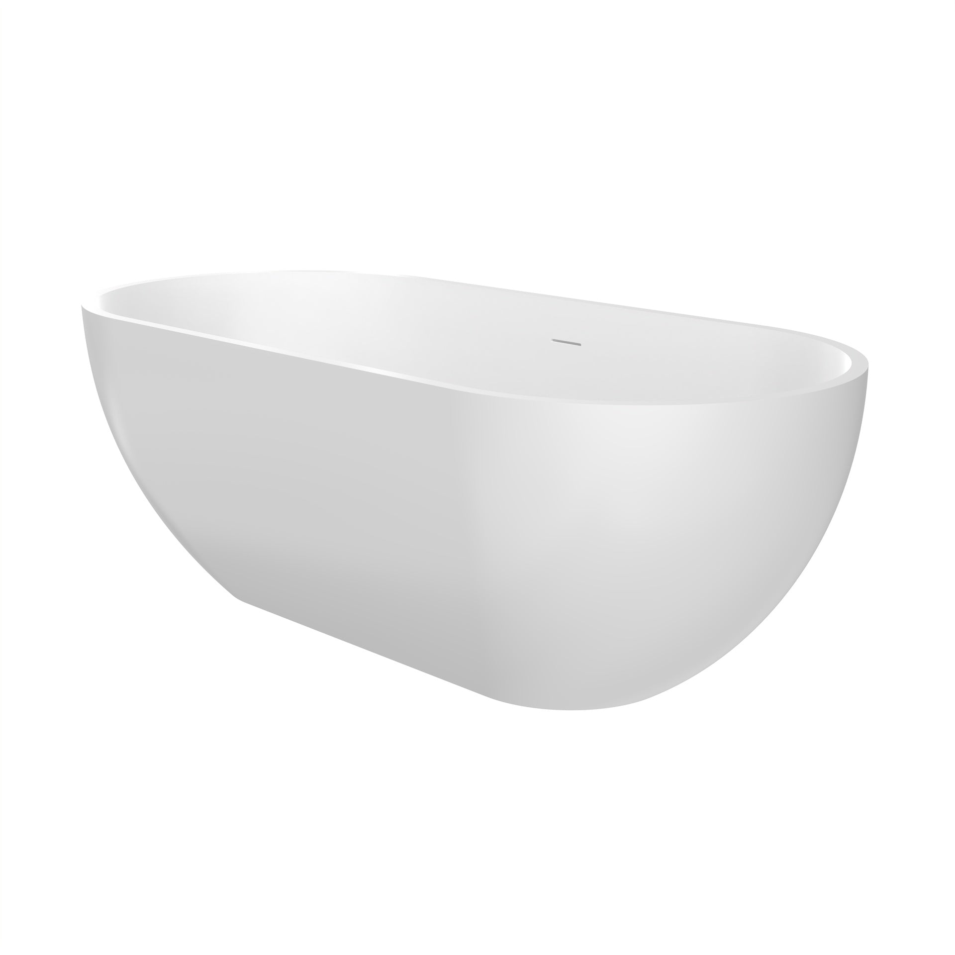 63 inch stone resin solid surface oval shape freestanding bathtub for the bathroom