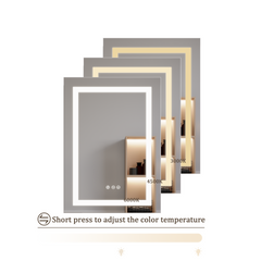 26x20 inch Bathroom Medicine Cabinet with LED Mirror, Anti-Fog, Waterproof, 3000K~6000K Single Door Lighted Bathroom Cabinet with Touch Swich, Dimmable,Recessed or Surface Mount (Right Door)