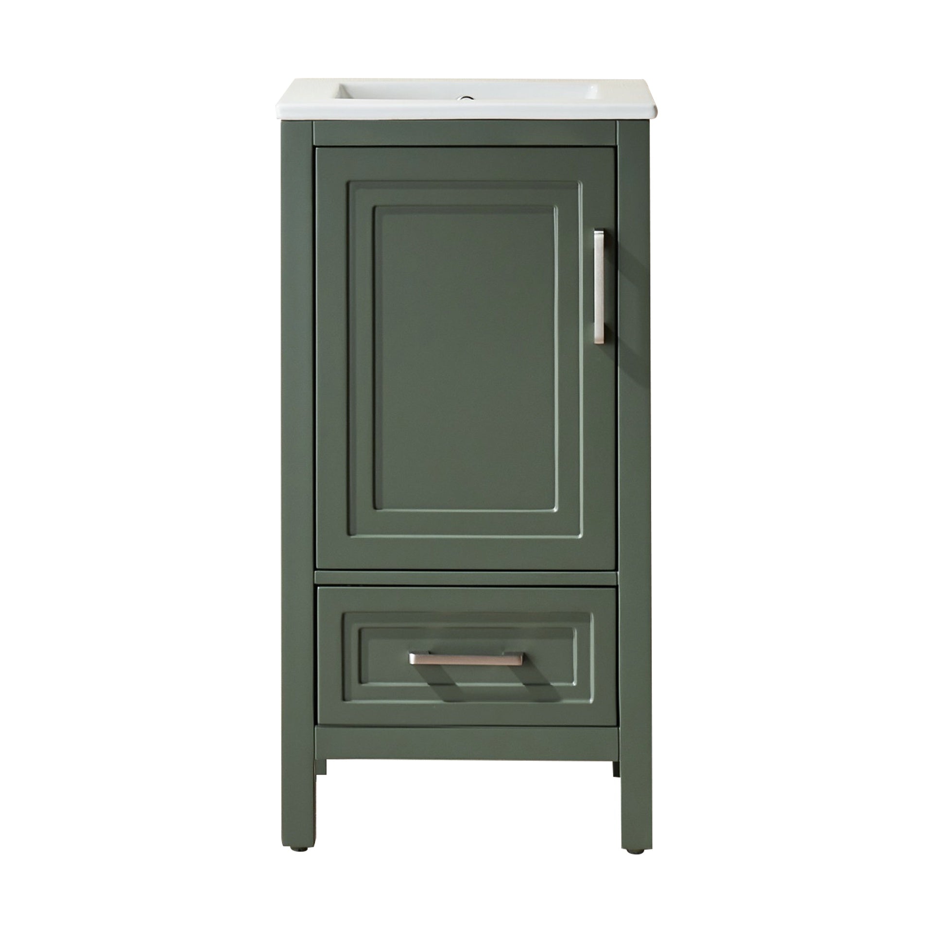 Fully Assembled 18'' Green Freestanding Single Bathroom Vanity with Top