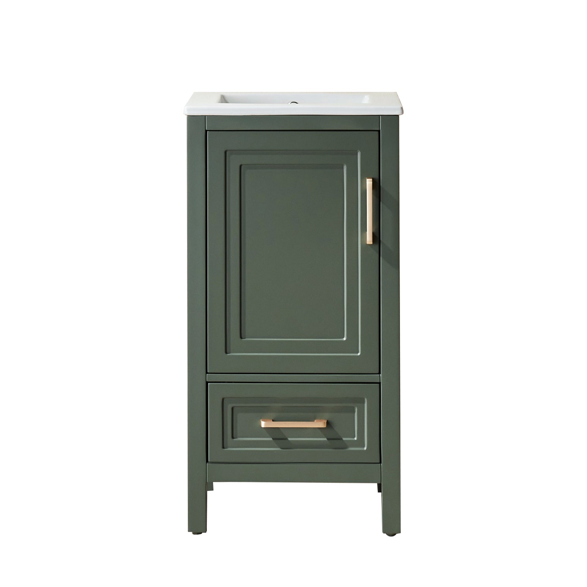Fully Assembled 18'' Green Freestanding Single Bathroom Vanity with Top