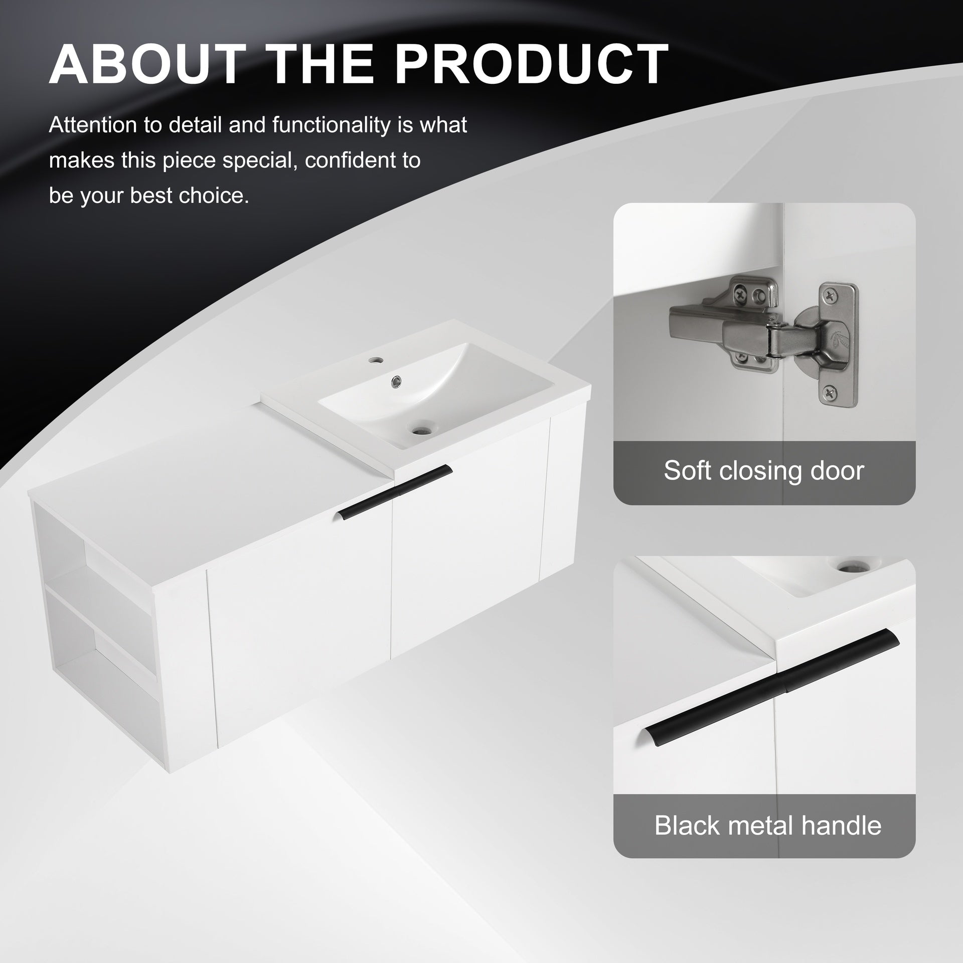 48 "Bathroom Vanity Sink Combo for big Space,Modern Bathroom Cabinet Cabinet combination, Bathroom Sink Cabinet Set, white