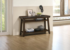 Bold Simple Walnut Finish 1pc Console Table Under-Table Shelf Storage Living Room Sofa Table Rubberwood Veneer