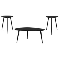 Xander Black 3-piece Triangular Coffee and End Table Set