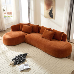 134.63'' Oversized L-Shape Sectional Sofa Couch with Facing Chaise Left  Sofa with Deep Seat for Living Room ORANAGE
