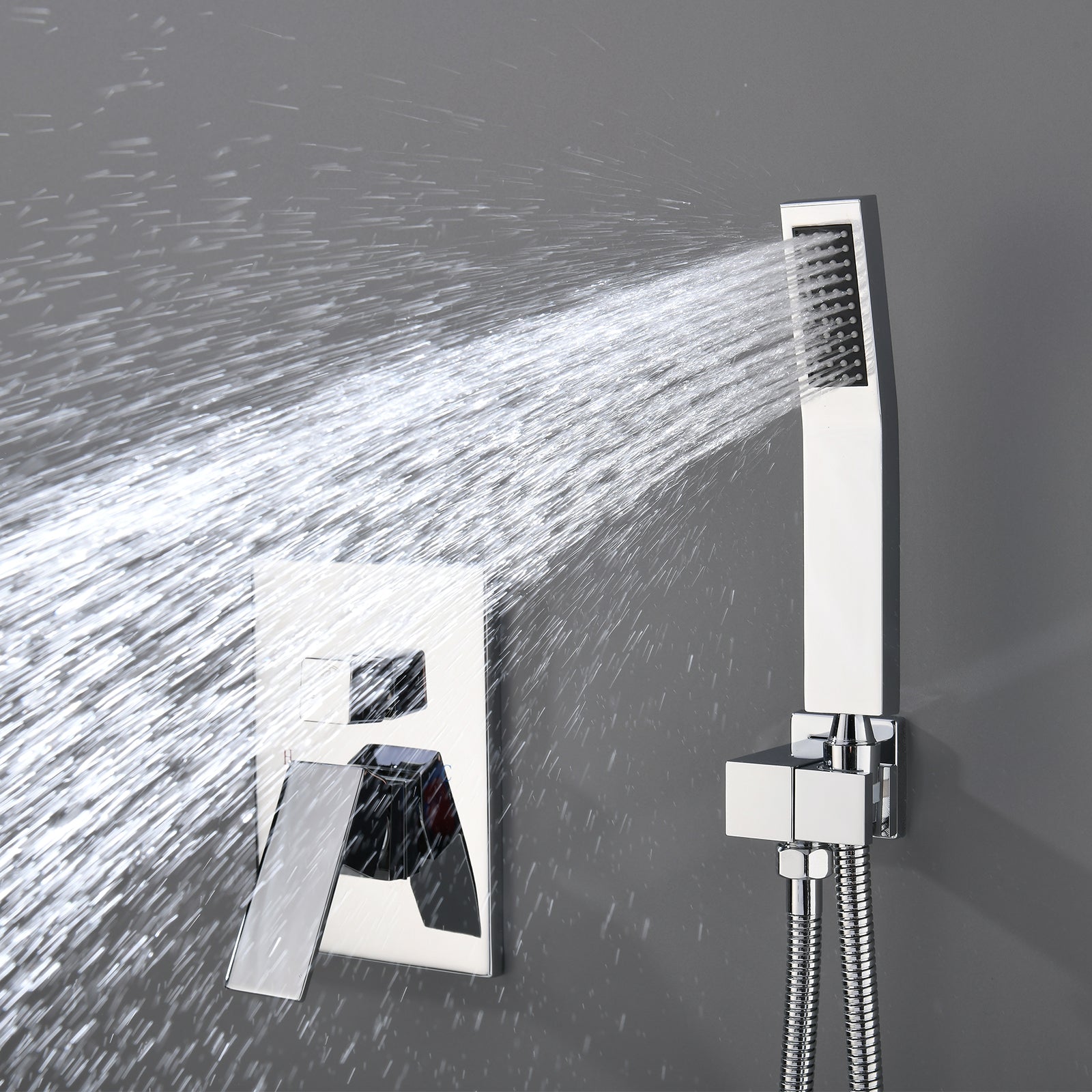 Bathroom Luxury Rain Mixer Combo Set Wall Mounted Rainfall Shower Head System Polished Chrome, (Contain Faucet Rough-in Valve Body and Trim)