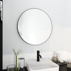 24"  Large Round Black Circular Mirror
