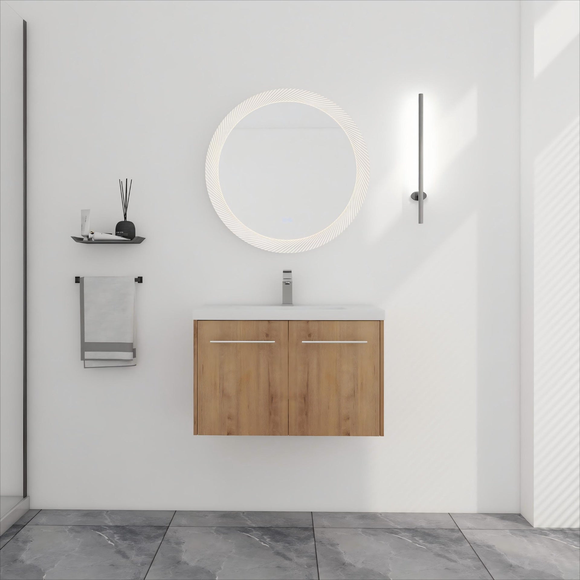 30 Inch Soft Close Doors Bathroom Vanity With Sink, For Small Bathroom,(KD-Packing)