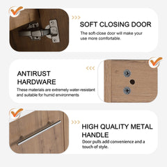 30 Inch Soft Close Doors Bathroom Vanity With Sink, For Small Bathroom,(KD-Packing)