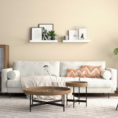 Floating Shelves Wall Mounted Set of 2, Modern White Shelves for Room