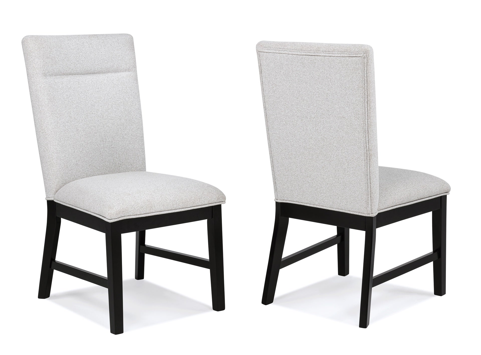5pc Dining Set Weathered Gray Rectangular Table Dark-finished Base Upholstered Chair Wooden Dining Room Furniture