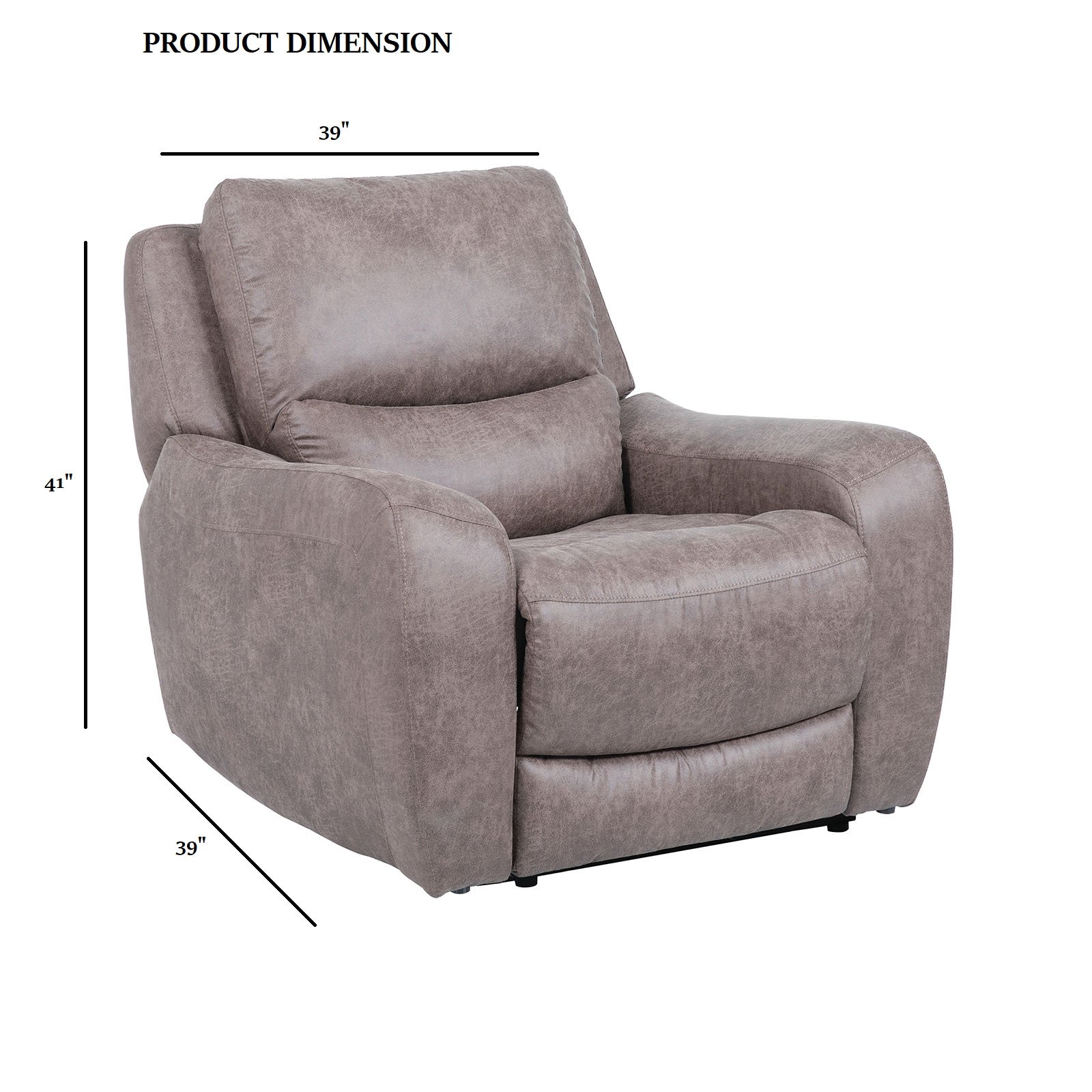 Contemporary Style Power Recliner High Density Foam Soft Track Arms Hardwood Frame Oversized Seat Brown Finish