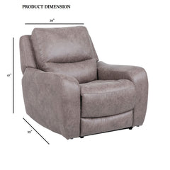 Contemporary Style Power Recliner High Density Foam Soft Track Arms Hardwood Frame Oversized Seat Brown Finish