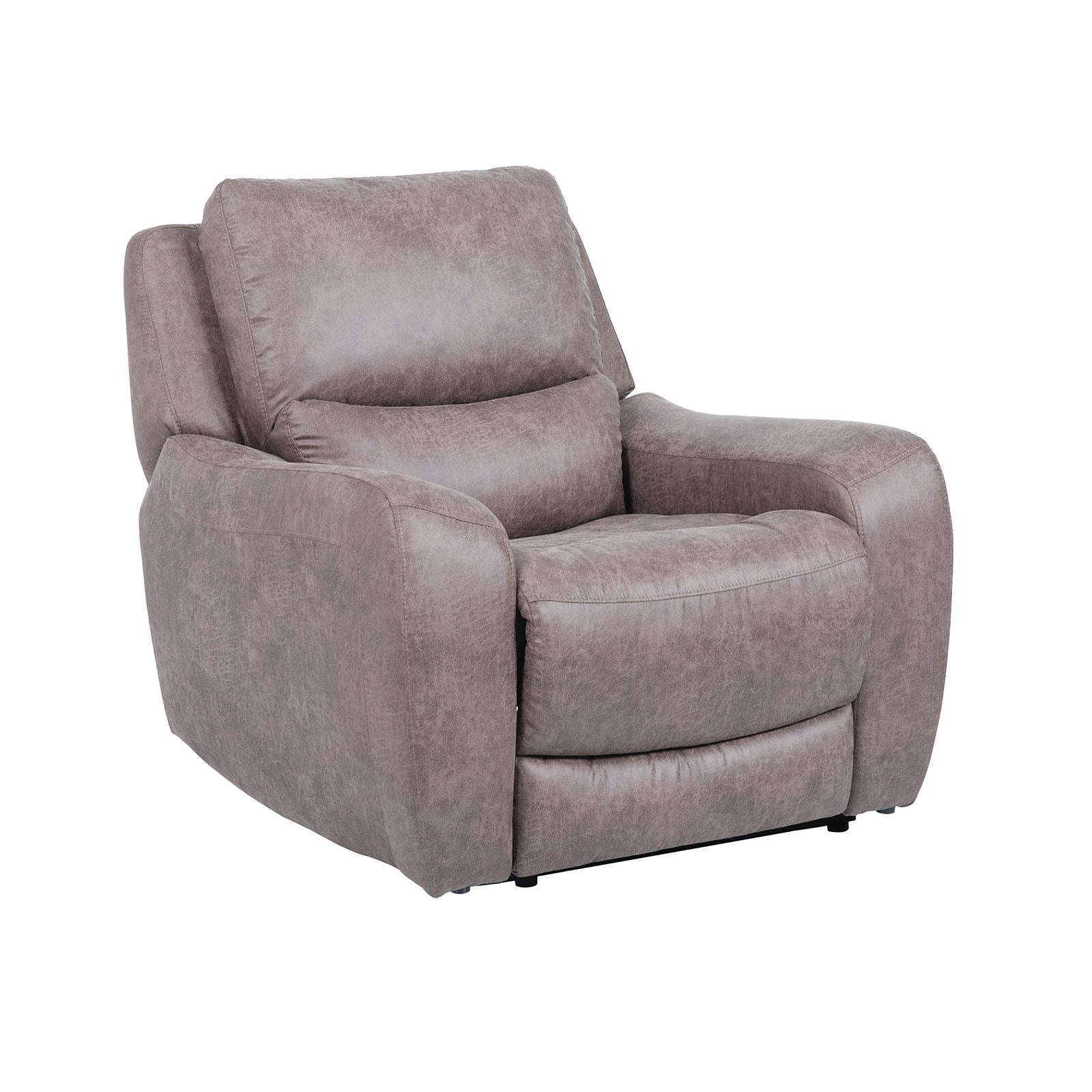 Contemporary Style Power Recliner High Density Foam Soft Track Arms Hardwood Frame Oversized Seat Brown Finish