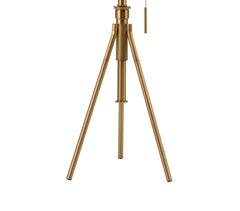 Vintage Look 1pc Floor Lamp Stained Gold Tripod Legs Unique Lamp Pull Switch 32"H