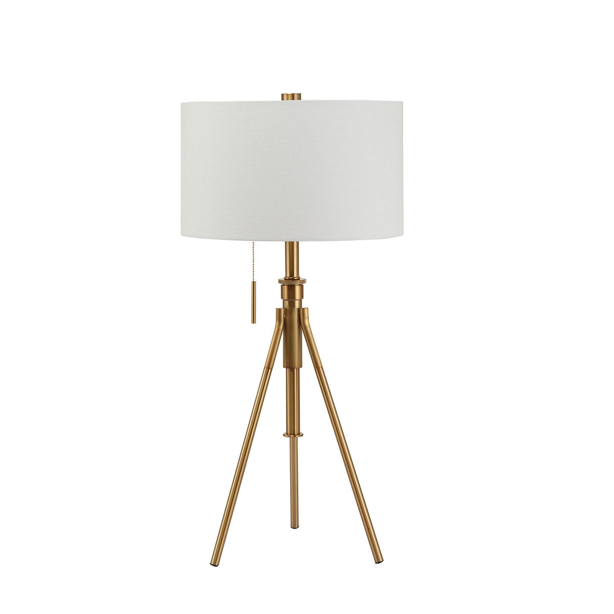 Vintage Look 1pc Floor Lamp Stained Gold Tripod Legs Unique Lamp Pull Switch 32"H