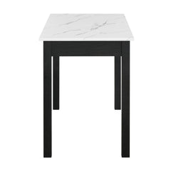 1pc Modern White Faux Marble Desk Elegance Black Base Stunning Storage Drawer Wooden Home Office Furniture White Black