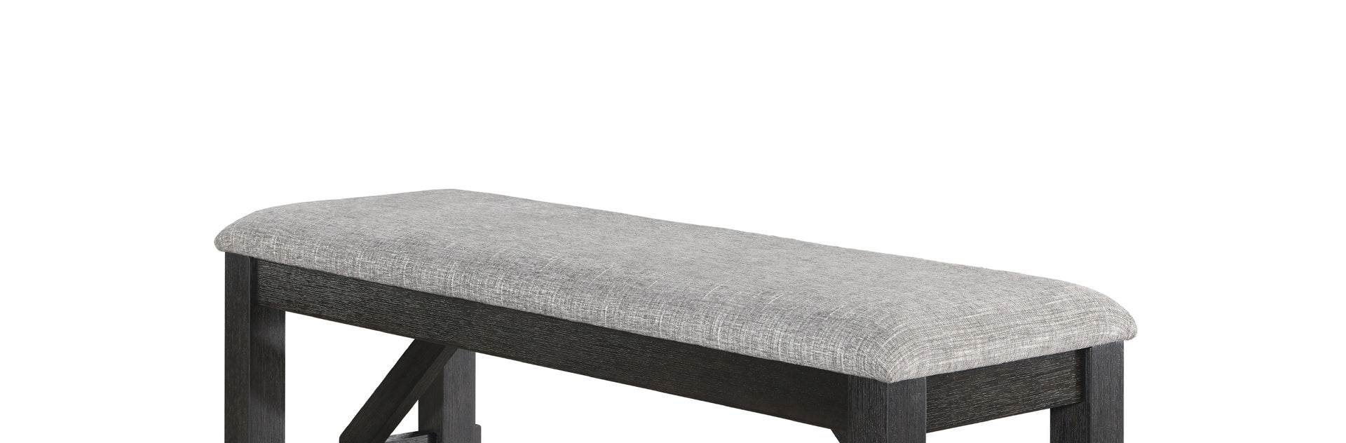 Cottage Style 1pc Upholstered Seat Wheat Charcoal Finish Bench Dining Room Bedroom Wooden Furniture Standard Height