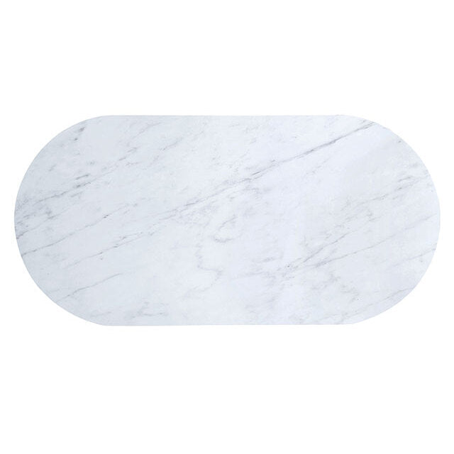 Gorgeous Dark Walnut Finish 1pc Coffee Table White Faux Marble Top Living Room Table W Drawer