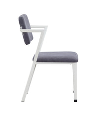 Grey and White Dining Chair with Padded Seat (Set of 2)