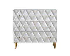Metallic Silver and Champagne 3-Drawer Console Cabinet