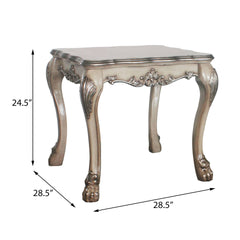 Vintage Bone White Square End Table