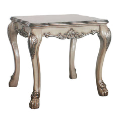 Vintage Bone White Square End Table