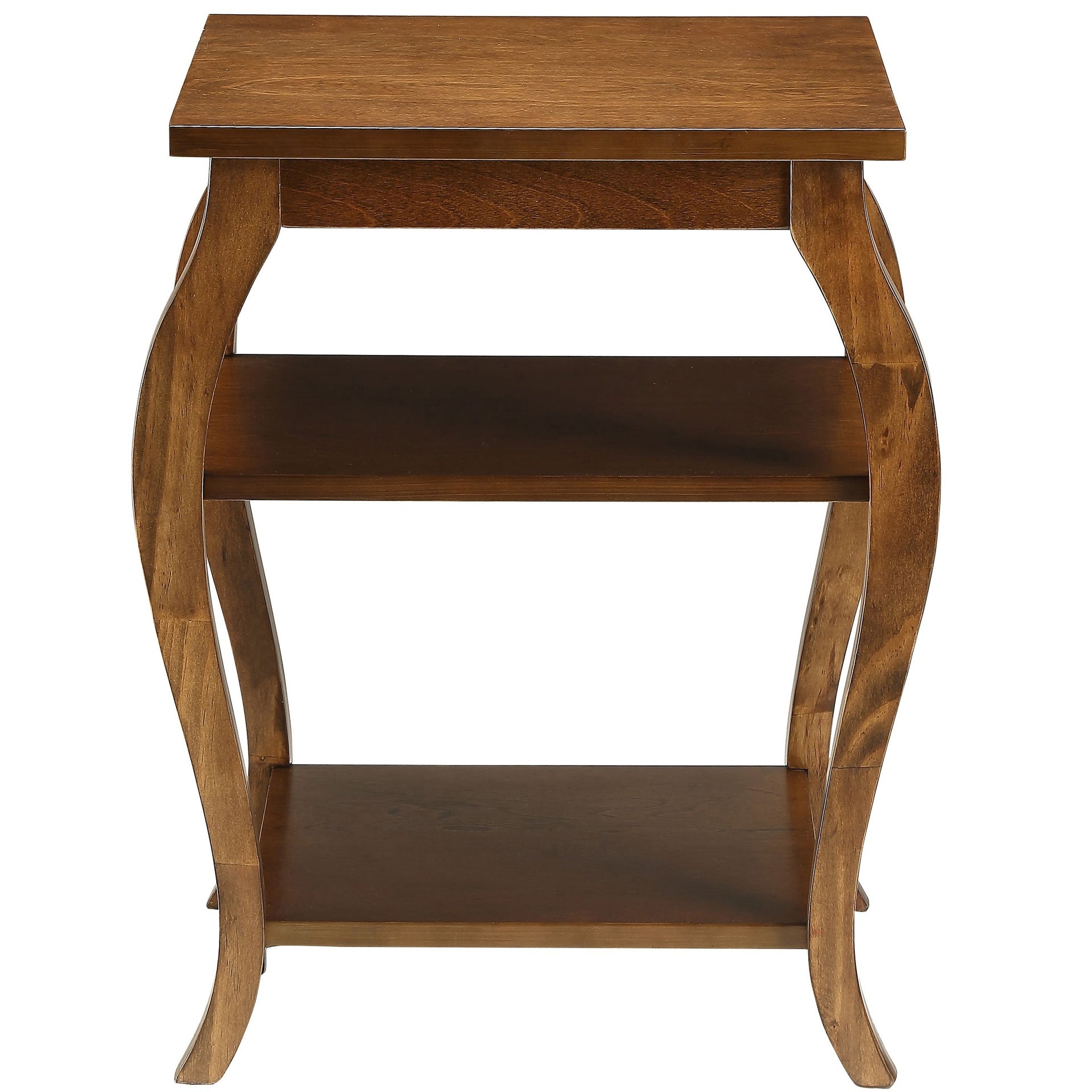 Walnut 2-shelf End Table