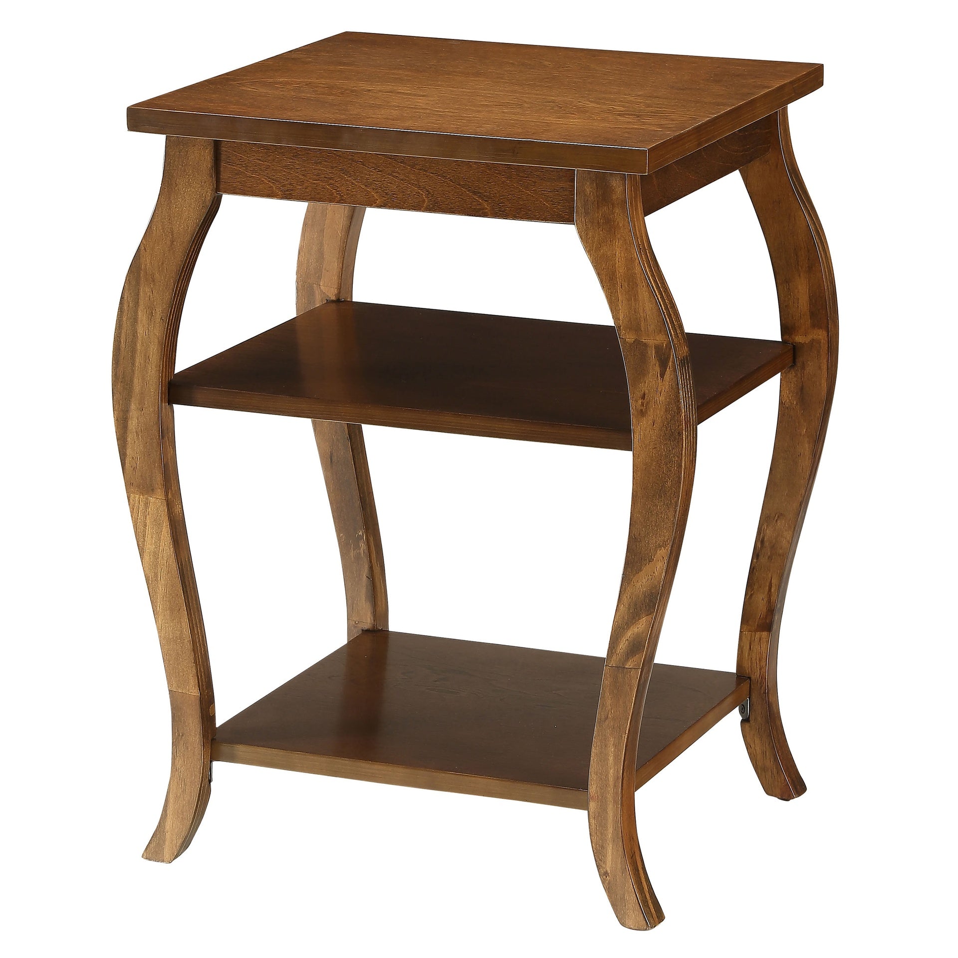 Walnut 2-shelf End Table