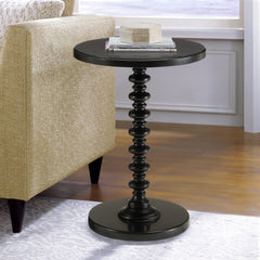 Black Round Wooden Side Table