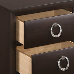 Dark Merlot 2-Drawer Nightstand with Hairpin Legs