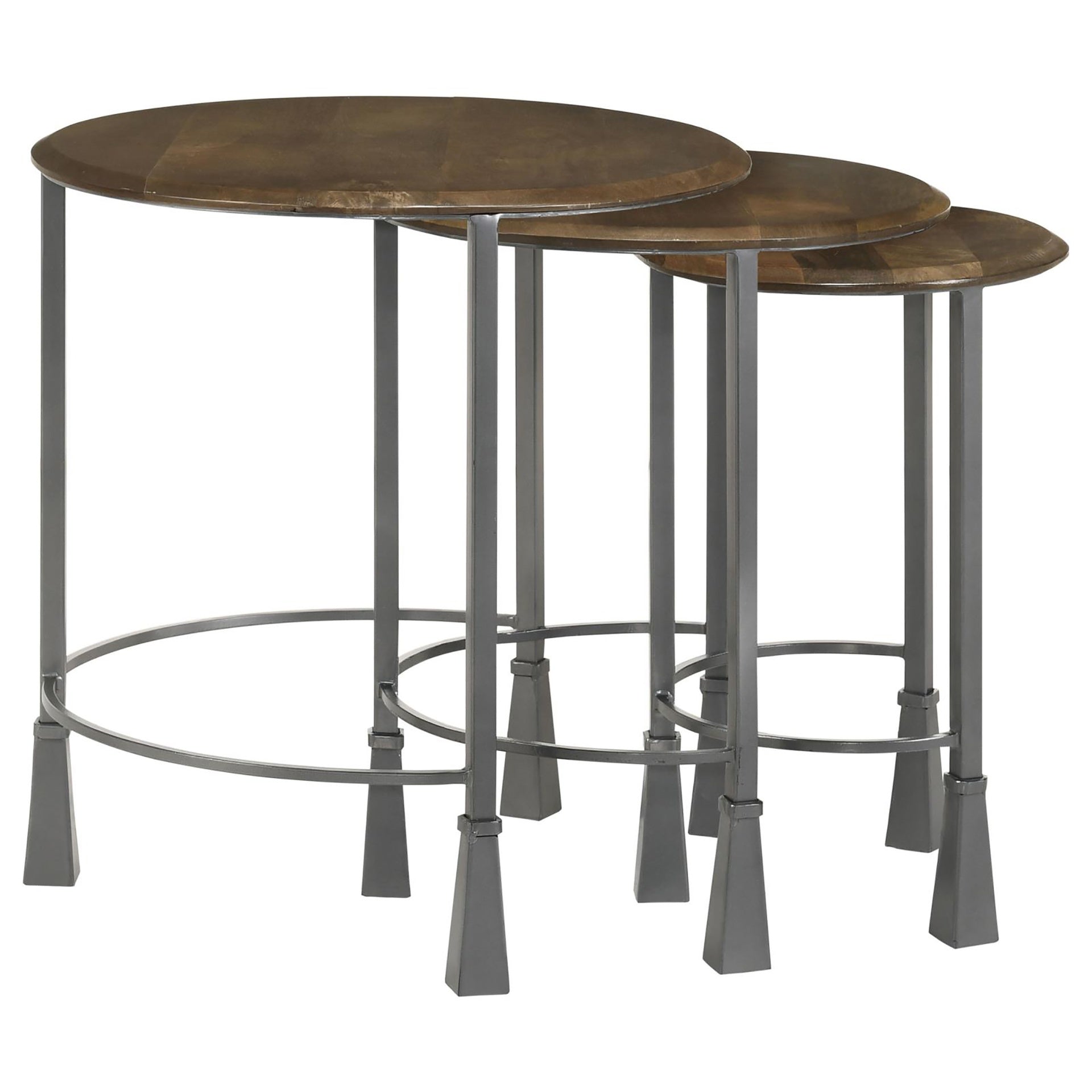 Natural and Gunmetal 3-Piece Nesting Table