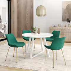 Avant 5-Piece Round Dining Set, Trestle Dining Table with 4 Side Chairs