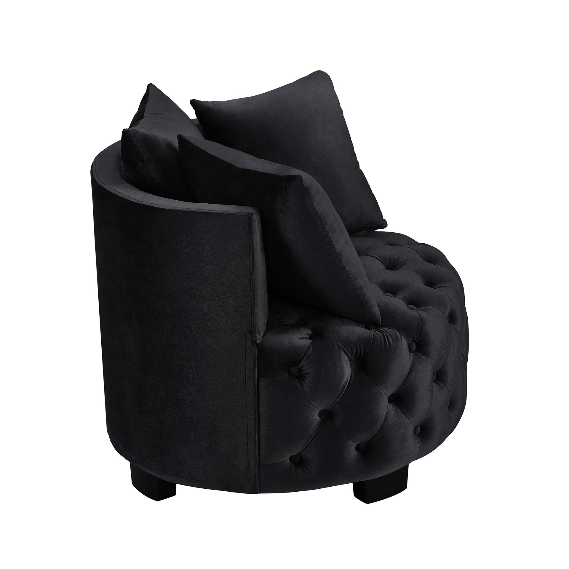 Contemporary Upholstered Tufted Leisure Chair Accent Chair,Black