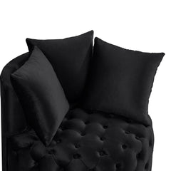 Contemporary Upholstered Tufted Leisure Chair Accent Chair,Black