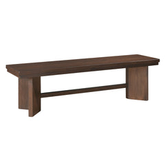 Walnut Finish Wood Bench 1pc V-Angled Design Base Dining Bench Modern Furniture