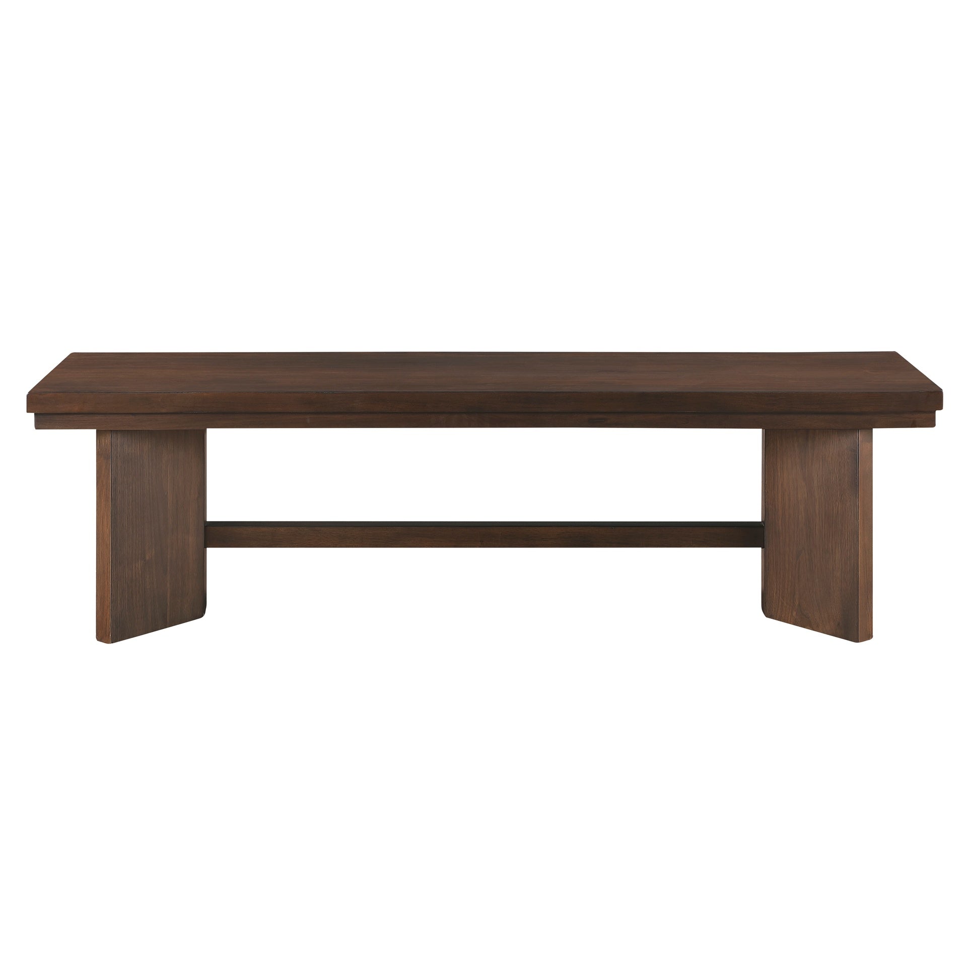 Walnut Finish Wood Bench 1pc V-Angled Design Base Dining Bench Modern Furniture