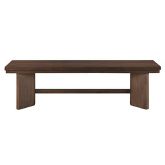 Walnut Finish Wood Bench 1pc V-Angled Design Base Dining Bench Modern Furniture