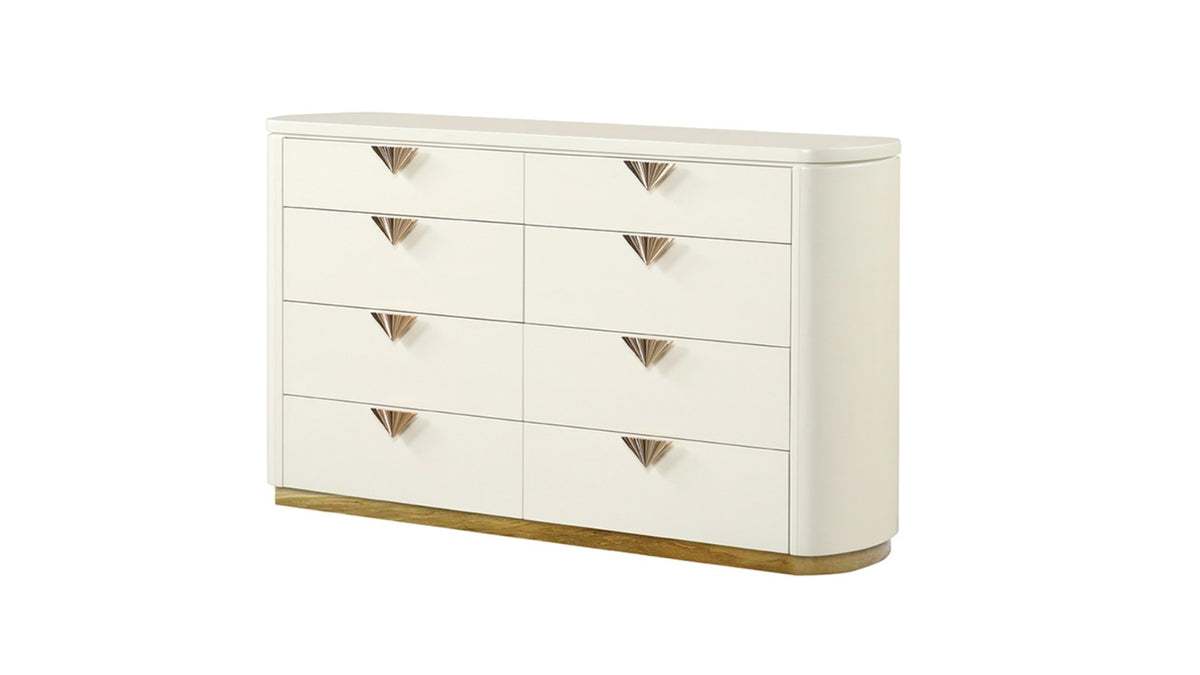 La Pierre Modern Style 8- Drawer Dresser Made with Wood and Gold Accents in Beige (INCLUDES DRESSER ONLY) same as B009P270813 (CA inventory)