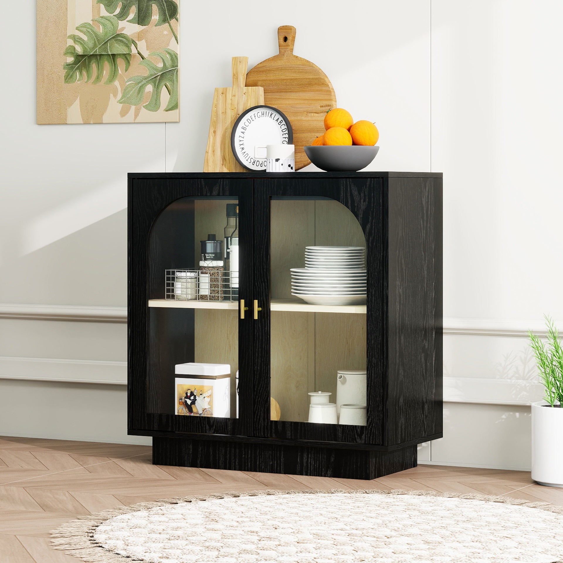 Storage Cabinet with Acrylic Door for Living Room, Dining Room, Study