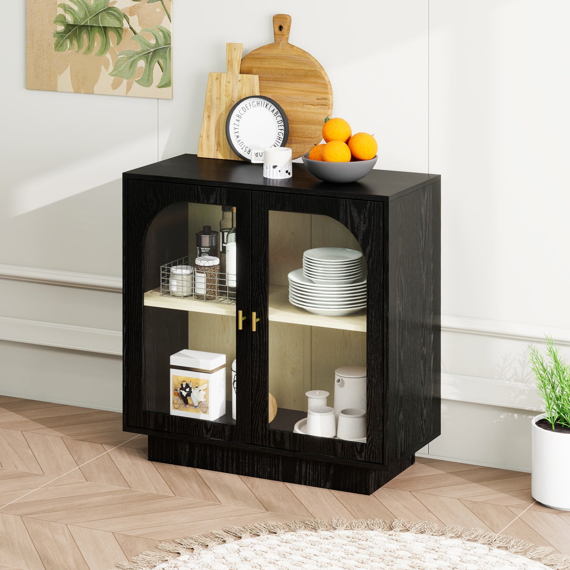 Storage Cabinet with Acrylic Door for Living Room, Dining Room, Study