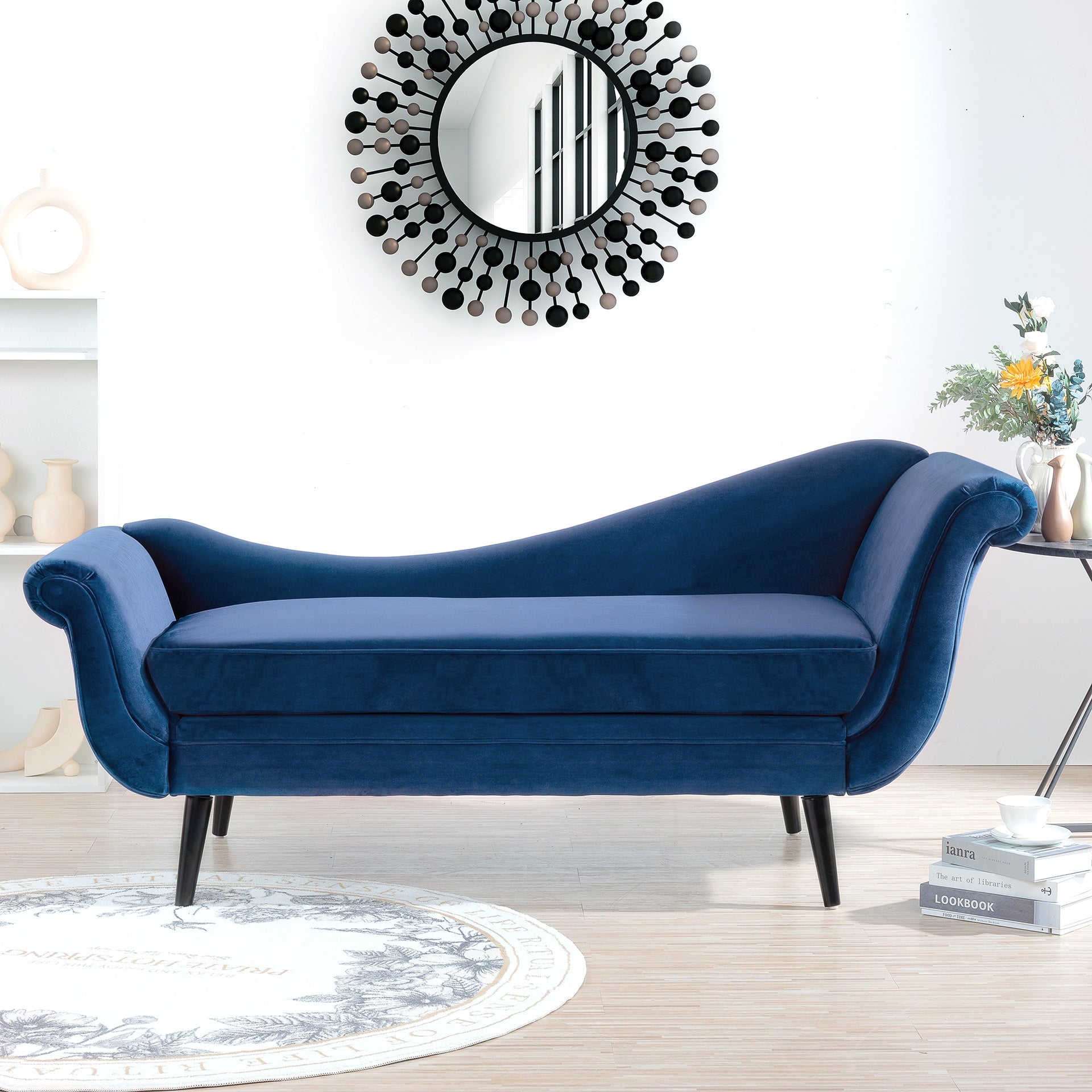 Chaise Lounge with Scroll Arm
