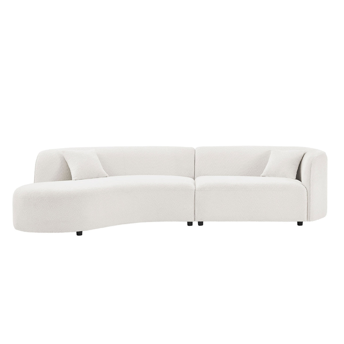 Luxury Modern Style Living Room Upholstery Curved Sofa with Chaise 2-Piece Set, Left Hand Facing Sectional,  Boucle Couch, White(Same Sku:W876S00101)