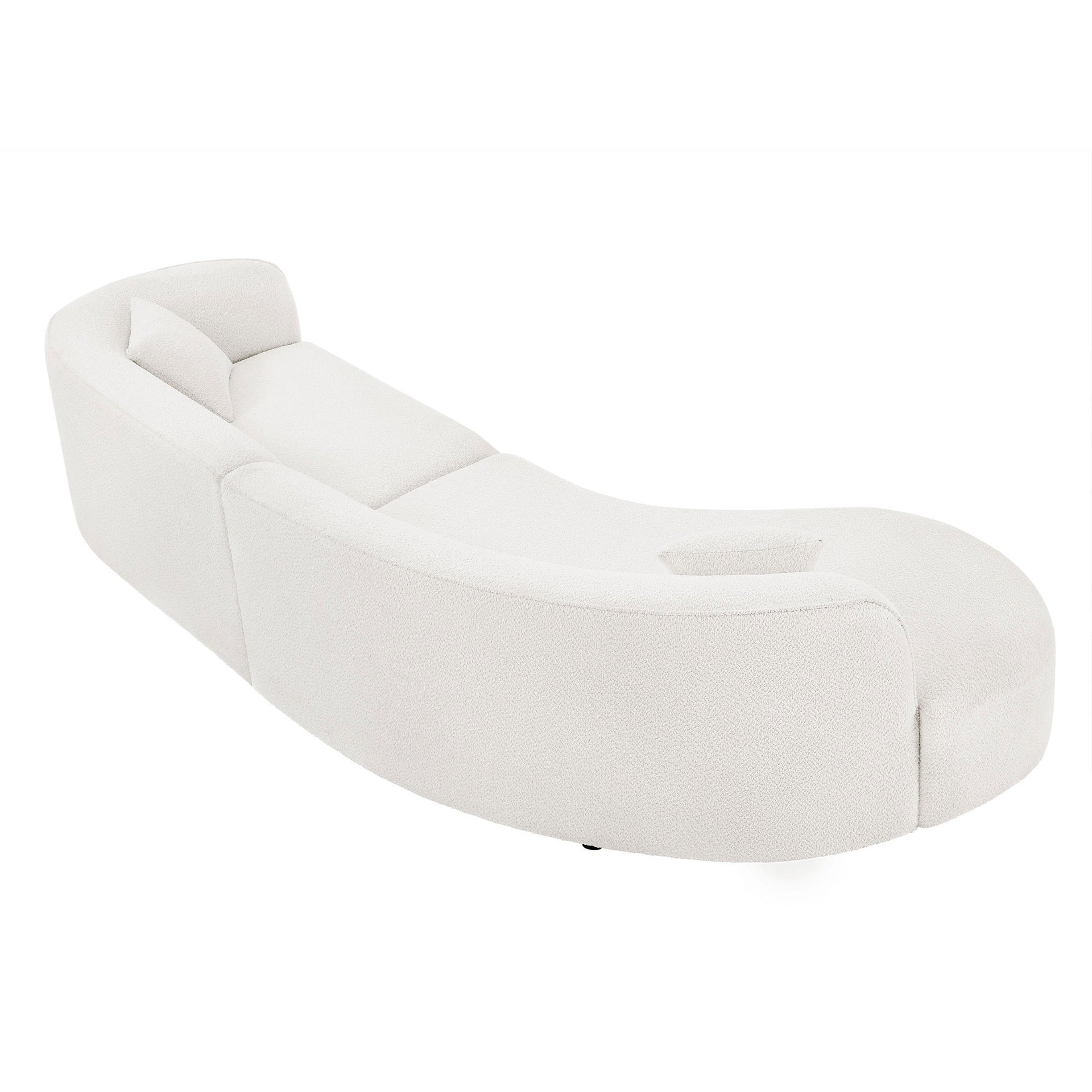 Luxury Modern Style Living Room Upholstery Curved Sofa with Chaise 2-Piece Set, Left Hand Facing Sectional,  Boucle Couch, White(Same Sku:W876S00101)