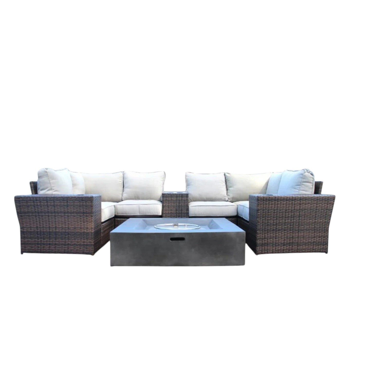 Fully Assembled 4-Person HDPE Wicker Patio Seating Set with Cushions